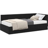 vidaXL Kutni krevetni okvir s madracem s uzglavljem 2 pcs Crna Baršun - Crna 100 x 200 cm | shoptok.hr