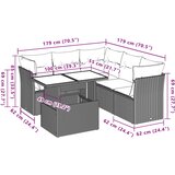  6-dijelni set vrtnih sofa od poliratana s jastucima svjetlosivi | shoptok.hr