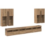  Set zidnog ormarića za TV S LED lampica 7 pcs Umjetnički hrast | shoptok.hr