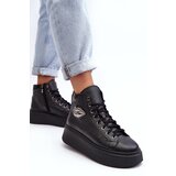 LEMAR Women's High Zip Sneakers Black Katerin Cijene