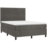  Box spring posteljni z vzmetnico temno siv 140x190 cm žamet, (20902092) | Shoptok.si