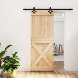  Klizna vrata 80 x 210 cm Čvrsta borovina (neobrađena) | shoptok.hr