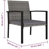 Poli 3-dijelni vrtni blagovaonski set od poliratana sivi | shoptok.hr