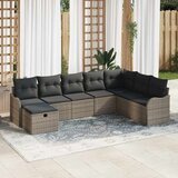  Sjedeća garnitura za vrt 8 kom. Siva poliratan 287,5 x 177,5 x 85 cm | shoptok.hr