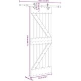 vidaXL Klizna vrata s priborom za montažu 70 x 210 cm masivna borovina | shoptok.hr