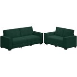  Dvodijelni set sofa s jastucima, tamnozeleni baršun | shoptok.hr