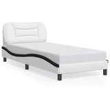  The Living Store Posteljni okvir z LED lučkami bel in črn 90x190 cm umetno usnje - Posteljni Okvir, (21523963) | Shoptok.si