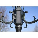 vidaXL Vrtna stupna svjetiljka 230 cm tamnozelena/crna aluminijska | shoptok.hr