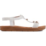 Shelvt Women's white sandals with decorations | Shoptok.si