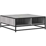 vidaXL Klubska mizica siva sonoma 80x80x30 cm inženirski les in kovina | Shoptok.si