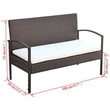  Vrtna sedežna garnitura z blazinami 4-delna poli ratan rjava, (20598217) | Shoptok.si