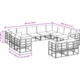 vidaXL Vrtna sedežna garnitura 12 pcs Črna 353 x 283 x 71 cm Aluminij | Shoptok.si