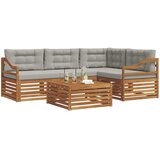  Set vanjskih sofa 5 kom. Prirodna i svijetlo siva | shoptok.hr