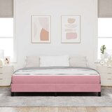  Postelja z vzmetnico z vzmetnico Roza 180 x 200 cm blago, (5000123506) | Shoptok.si