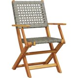 vidaXL 3-dijelni bistro set od poliratana i masivnog drva sivi | shoptok.hr