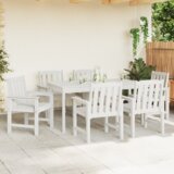 vidaXL vrtni jedilni stoli 6 kosov bela 65.5x55.5x88 cm HDPE | Shoptok.si