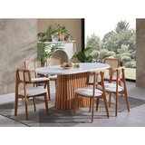 Hanah home pera - white, natural whitenatural dining table & chairs set (6 pieces) | ePonuda.com