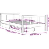  Okvir za dječji krevet s ladicama bijeli 90x190 cm od borovine | shoptok.hr