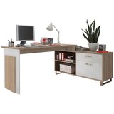 MID.YOU KOTNA PISALNA MIZA leseni material bela, hrast sonoma | Shoptok.si