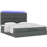 vidaXL Otomanski krevet s madracem i LED tamnosivi 180x200cm tkanine | shoptok.hr