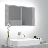 Furnova LED kopalniška omarica z ogledalom betonsko siva 80x12x45 akril, (21947411) Cene