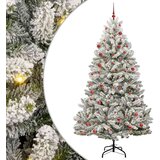  Umjetno božićno drvce Zelena i bijela 210 cm PVC i metal | shoptok.hr