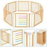 Ginger Home Drvena ogradica za igru 8 panela, masivni novozelandski bor, 140x140x61 cm | shoptok.hr
