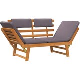 V Vrtni ležaj s jastucima 2-u-1 190 cm masivno bagremovo drvo | shoptok.hr