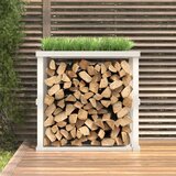 Vanjski držač za cjepanice bijeli 108x52x106 masivna borovina | shoptok.hr