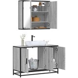 vidaXL 2-dijelni set kupaonskog namještaja siva boja hrasta drveni | shoptok.hr