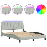  Okvir kreveta s LED-om bez madraca Hanko svjetlosivi 140x190 cm baršunasti | shoptok.hr