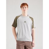 Adidas Tehnička sportska majica 'ESS' siva melange / maslinasta | shoptok.hr
