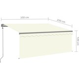  Automatska tenda na uvlačenje s roletom 3,5 x 2,5 m krem | shoptok.hr