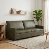 SOFA za 3 osobe Maslinasto zelena 220 x 81 x 82 cm Umjetni sued Slike