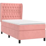 Box spring krevet s madracem ružičasti 90x200 cm baršunasti | shoptok.hr