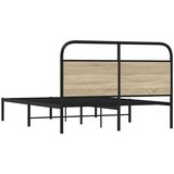  Okvir kreveta bez madraca boja hrasta sonome 135x190 cm drveni | shoptok.hr