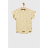 Guess Otroška bombažna kratka majica rumena barva | Shoptok.si