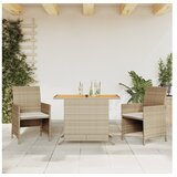 vidaXL 3-dijelni bistro set s jastucima bež od poliratana | shoptok.hr