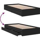  Okvir kreveta s ladicama crni 90 x 190 cm konstruirano drvo | shoptok.hr