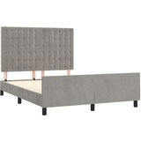  Posteljni okvir z vzglavjem svetlo siv 140x190 cm žamet, (20788590) | Shoptok.si
