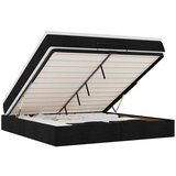 Maison Chic Otomanski Posteljni okvir - Dvoposteljna postelja - Zakonska postelja z vzmetnico črn 160x200 cm blago-J1501, (21764280) | Shoptok.si