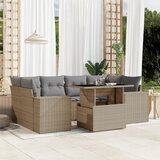 vidaXL 7-dijelni set vrtnih sofa od poliratana s jastucima bež | shoptok.hr