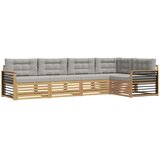 vidaXL Zunanja garnitura za sedenje 6 pcs Bela in svetlo siva, (5000270518) | Shoptok.si