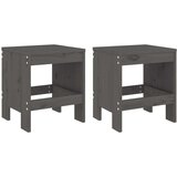  3-dijelni vrtni bistro set sivi od masivne borovine | shoptok.hr