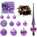 vidaXL Set božičnih okraskov med 300 LED 120 pcs Lila Plastika | Shoptok.si