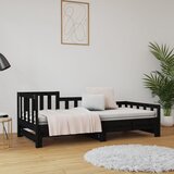  Dnevni ležaj na izvlačenje crni 2x (80x200) cm masivna borovina | Eponuda.ba