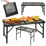  Zložljiva kamping miza 80 x 40 cm z nastavljivo višino - črna Cene