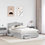 vidaXL Konstrukcija postelje Siva Sonoma 135 x 190 cm Konstruiran les, (5000102381) | Shoptok.si
