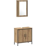  3-dijelni set kupaonskog namještaja od umjetnog hrasta | shoptok.hr