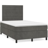 vidaXL Krevet box spring s madracem LED tamnosivi 120 x 190 cm baršun Cijene